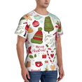 thumbnail image 2 of Bixox Men's Snowflakes Santa Claus Printed Short Sleeve Skinny Athletic T-Shirt, 2 of 6