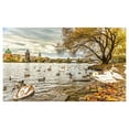 thumbnail image 4 of Landscape Ceramic Toothbrush Holder, Prague Charles Bridge Old Town Czech Republic Riverside Scenic View with Swans, Decorative Versatile Countertop for Bathroom, 4.5" X 2.7", Multicolor, by Ambesonne, 4 of 4