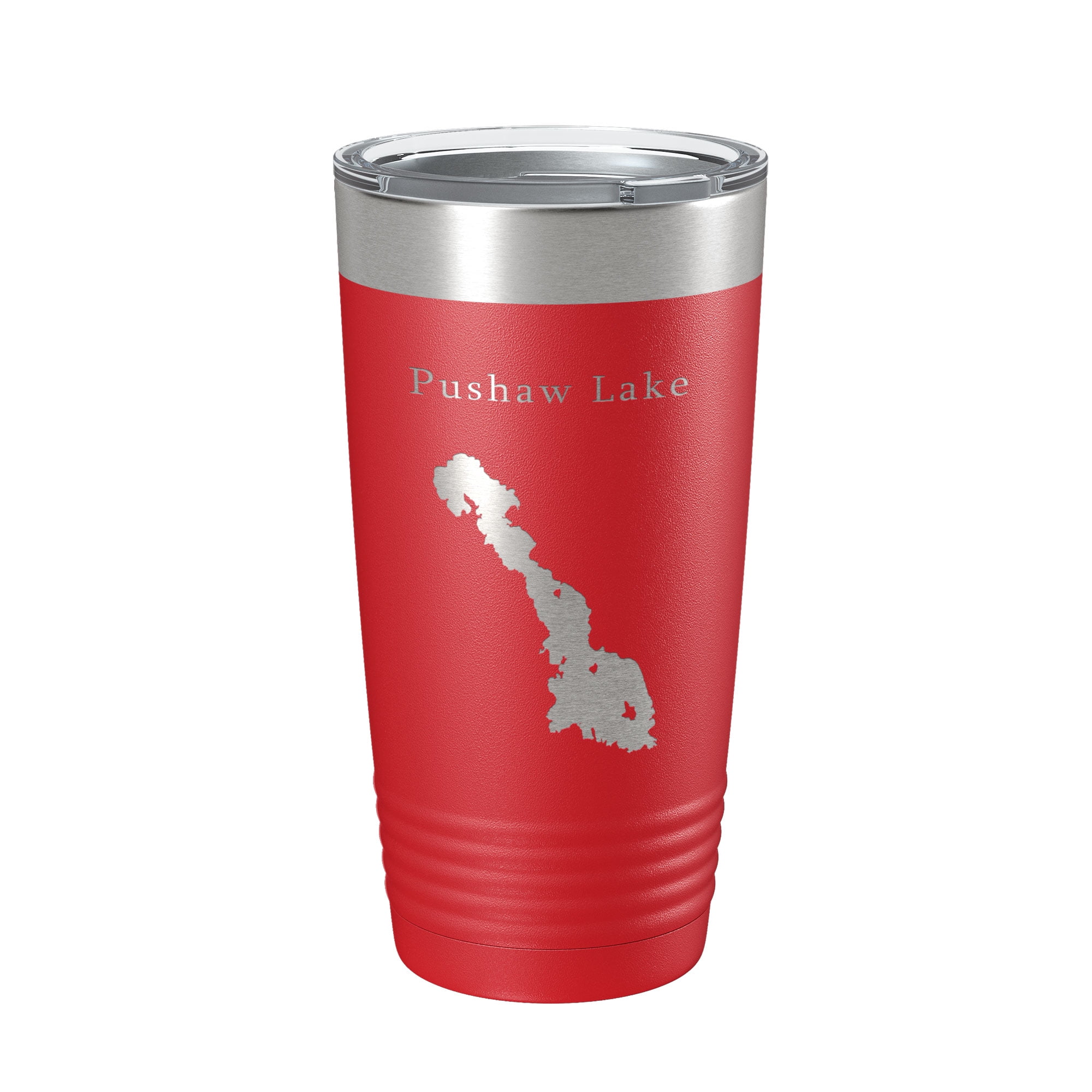 Pushaw Lake Map Tumbler Travel Mug Insulated Laser Engraved Coffee Cup