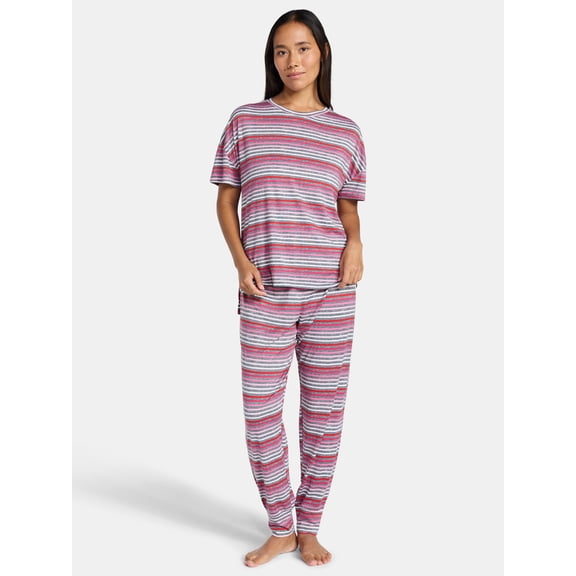 Jaclyn Women's Valentine's Day Sleep Tee and Jogger Pants Pajama Set, 2-Piece, Sizes S-XL