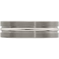 thumbnail image 4 of Titanium Edward Mirell Brush&Polished Textured Lines 7mm Band (Size 7) Made In United States emr147-7, 4 of 6