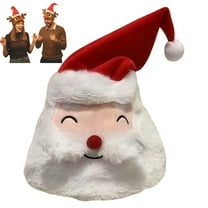 Interactive Plush Christmas Character Hat With Music,Battery-powered Adjustable Size Novelty Party Electric Swing Christmas Plush Hat for Party Entertainment Xmas Gift （Santa Claus A）