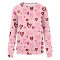 thumbnail image 5 of Qertyioot T-Shirt Graphique de la Saint-Valentin pour Femmes à Manches Longues, Col Rond, Hauts Récréatifs, 5 of 5