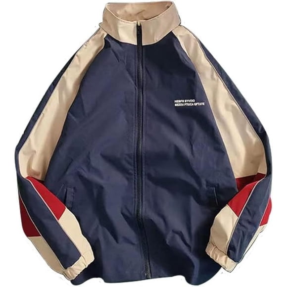 Pbkabiug - Chamarra bomber ligera unisex de estilo hip hop vintage para mujer con parches y protección contra el viento