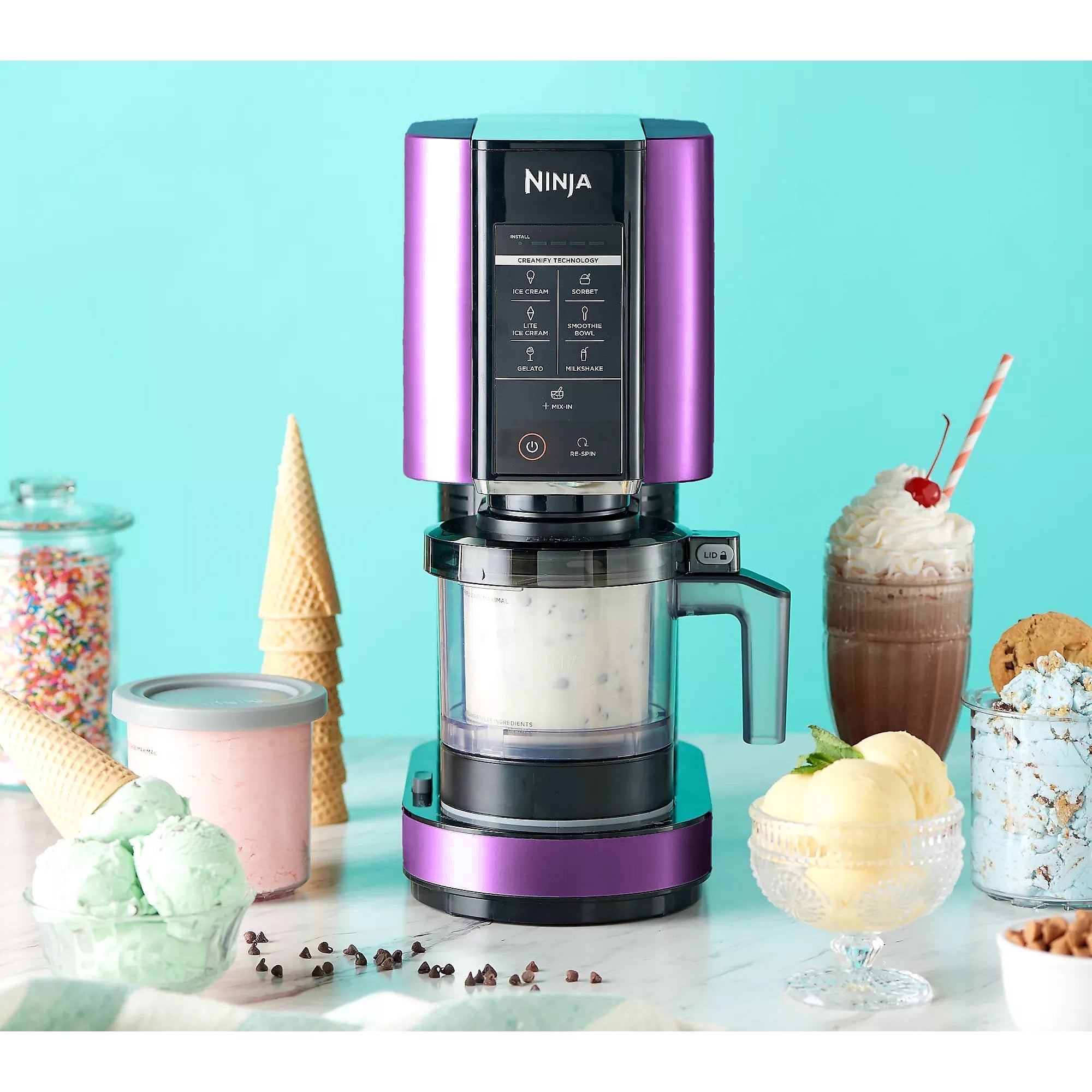 Restored Ninja NC301 CREAMi Ice Cream Maker, for Gelato, Mix