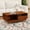 Brown - Coffee Table, variant on 47''W Walnut Finish Coffee Table with Storage, Luxurious Retro Center Table with Drawer and Open Shelf for Living Room, Mid-Century Modern Accent Tea Table for Home and Office, Brown