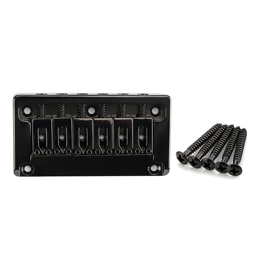 7829 6 String Electric Guitar Bridge with Mounting Screws Fixed Hardtail Bridge Saddles Guitar Replacement Parts Easy to Use