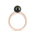 thumbnail image 2 of Angara Tahitian Cultured Pearl Ring with Flush-Set Diamonds in 14K Rose Gold for Women | June Birthstone Jewelry for Her, 2 of 8