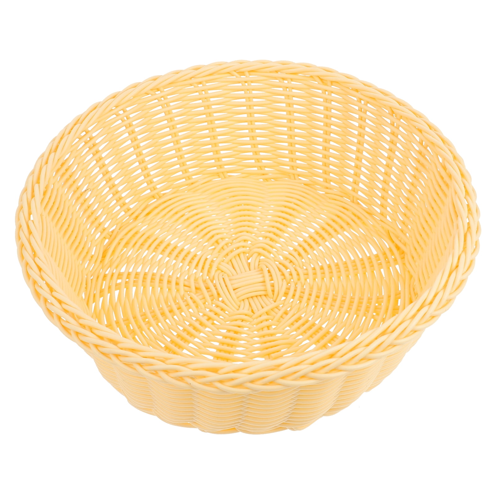 Set of 3 Baskets Oblong - 8 3/4 x 4 1/2 x 1 3/4 Rattan Serving Basket MM Foodservice Plastic Rattan Basket