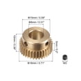 thumbnail image 2 of Uxcell 0.5 Mod 35T 8mm Bore 18mm Outer Dia Brass Motor Rack Pinion Gear with Screws, 2 of 6