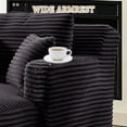 thumbnail image 3 of FFH 65.4" Chaise Lounge Indoor, Modern Corduroy Fabric Indoor Lounge Chair, Sleeper Sofa for Living Room, Small Space, Black, 3 of 10