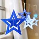 thumbnail image 5 of Billuyoard 7 piezas de decoraciones de estrellas colgantes de estrellas colgantes ahuecados adornos decorativos para el Festival de actividades Kits de decoración para fiestas Cielo azul Billuyoard HA002208-04, 5 of 6