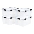 thumbnail image 1 of IRIS USA 110559 62.8 Quart Weathertight Plastic Storage Box, Clear (4 Pack), 1 of 6