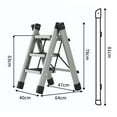 thumbnail image 2 of Step Ladder Folding 3 Steps Non Slip Waterproof Rustproof Household Handling Equipment Gray, 2 of 5