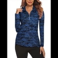 thumbnail image 1 of Sudadera Deportiva de Larga con Cremallera de 1/4 y Protección Solar UPF 50+ para Mujer, de Secado Rápido, para Hacer Ejercicio y Senderismo. Azul Oscuro M, 1 of 8