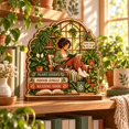 Wooden Block Plant Lover Reading Nook Shelf Display Gift for Bookworms ...