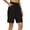 Black women cotton linen shorts a1, variant on Women Cotton Linen Bermuda Shorts for Casual Elastic Waist Straight Pants with Pockets Solid Basic Vacation Travel Lounge Summer Beach, Light Blue XL