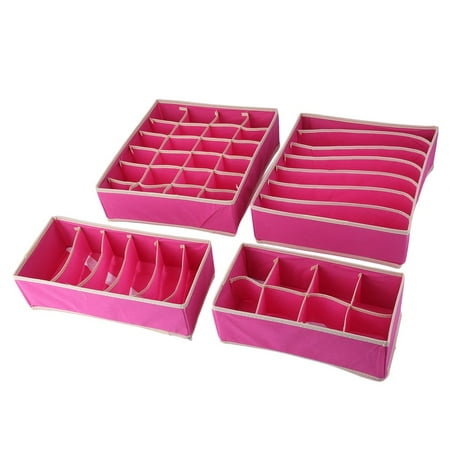

Unilife 4pcs Closet Organizer Storage Box For Underwear Bra Socks Cosmetic Jewelry