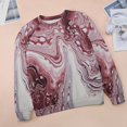 thumbnail image 6 of Colorful Marble Pattern Women's Floral Printed Sweatshirt Long Sleeve Crewneck Casual Loose Vintage Graphic Pullover Tops, 6 of 7