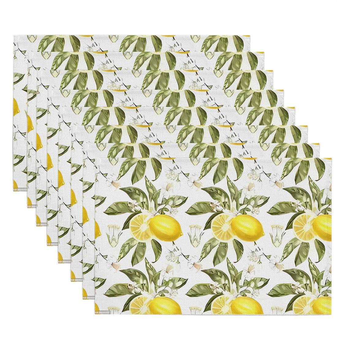 KONEW Placemats Set of 8, Cotton Linen Place Mats for Kitchen and Dining Tables, Easy Clean