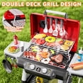 thumbnail image 3 of Caunedy Kids Play Kitchen Toys,BBQ Grill Playset,Smoke Sound Light,2-Layer Barbecue with Wheel,Outdoor Play Grillfor Ages Toddlers 3-5, 3 of 9