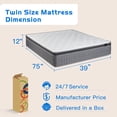 thumbnail image 3 of MICOOLS 12" Pressure Relief Twin Medium Firm Pillow Hybrid Mattress, 3 of 7