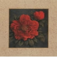 thumbnail image 2 of Unknown 26x26 Gold Ornate Wood Framed with Double Matting Museum Art Print Titled - Red Carnation with Border I, 2 of 4