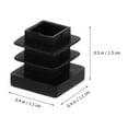 thumbnail image 2 of unbranded 100Ud Tapones Cuadrados Para Patas De De Plástico Negro Con Fijación Segura, 2 of 6