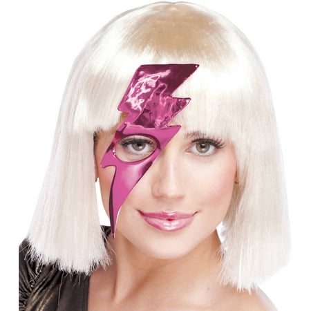 Hot Pink Lightning Bolt Mask Adult Halloween Accessory