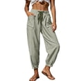 thumbnail image 2 of Zulora Women Stylish Striped High Waist Drawstring Pants Casual Elastic Cuffed Ankle Joggers with Pockets, 2 of 9