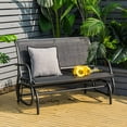 thumbnail image 3 of PetFurnishn Swing Glider Chair 48 Inch with Spacious Space, 2 People Swing Lounge Glider Chair Cozy Patio Bench Outdoor & Indoor for Patio, Backyard, Poolside, Lawn Steel Garden Loveseat (Black), 3 of 10