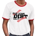 thumbnail image 2 of Rub Some Dirt on it Baseball Ringer Tee Shirt Unisex 2X-Large White/Red, 2 of 5