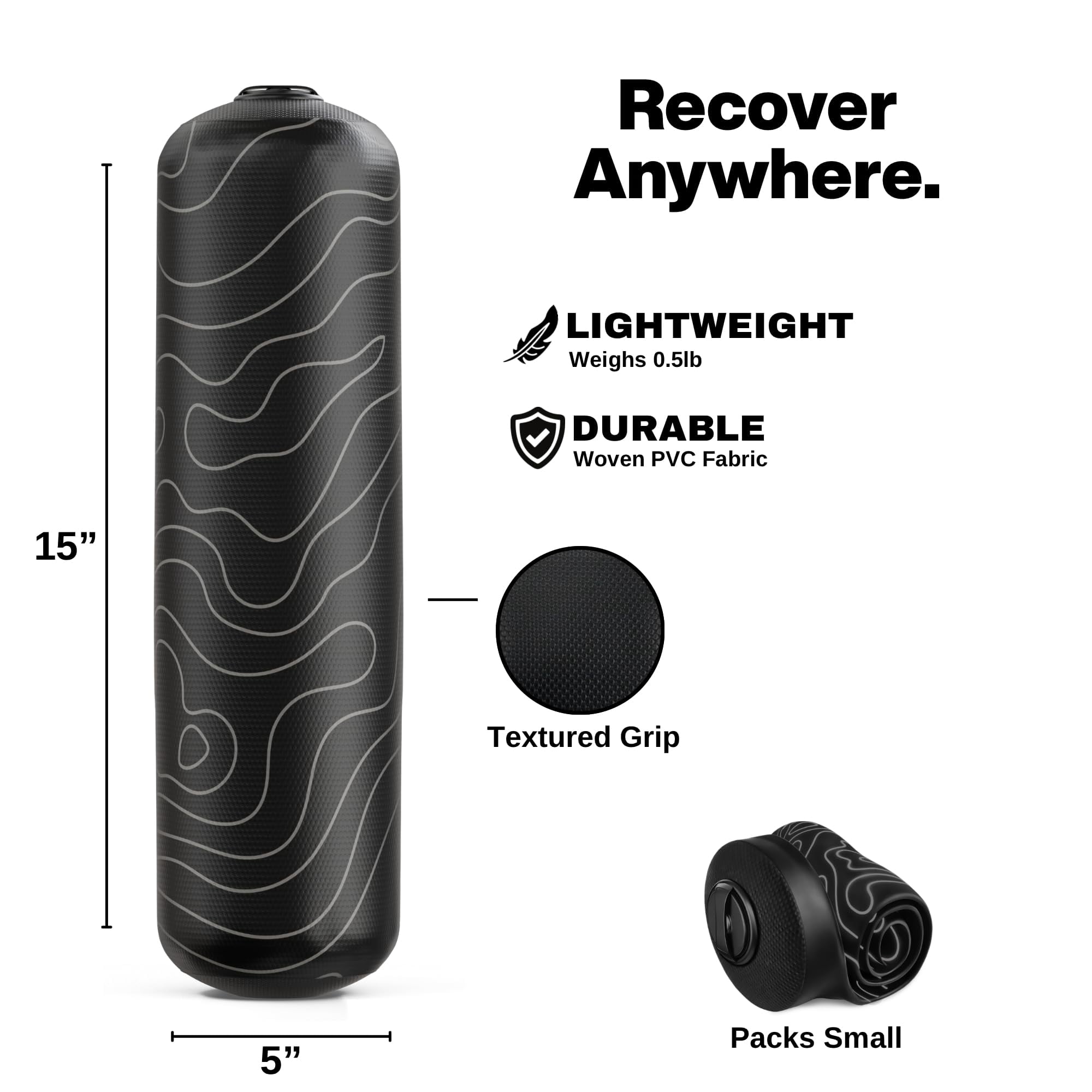 Inflatable Travel Foam Roller - Adjustable Firmness  Ultra-portable For Physical And Deep Tissue