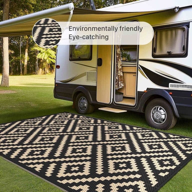DEORAB Large Outdoor/Indoor Rug, 10'x14' Waterproof, Reversible