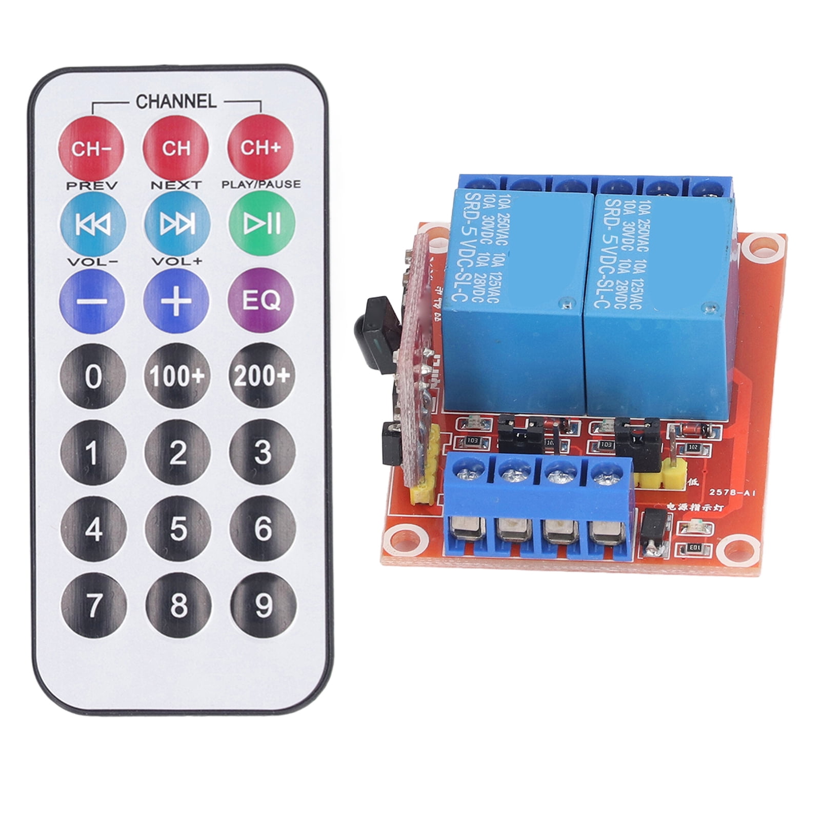Remote Control Relay Module, 2 Channel Lightweight Infrared Remote