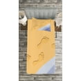 thumbnail image 3 of Ambesonne Modern Quilted Bedspread Set 2 Pcs, Footprints Sand Seaside, Twin Size, Pale Blue Apricot, 3 of 3