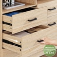 thumbnail image 6 of Meteorleg 6 Drawer Dresser with Open Storage,Natural Wood Dresser,Modern Double Dresser for Bedroom,Living Room,Entryway,Light Oak, 6 of 9
