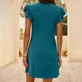 thumbnail image 3 of WILLBEST Vestido De Verano Para Mujer, Vestido De Playa Informal De Verano Para Mujer, Vestido Mini Holgado Con Escote En V Profundo Y Mangas Con Volantes Para Un Estilo Relajado, 3 of 3