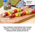 thumbnail image 3 of Soidarity 5 piezas de tenedores para barbacoa de acero inoxidable, pinchos para barbacoa de verduras, pinchos en forma de U, palitos portátiles para asar Kits de desorden para acampar Soidarity OD028534-01, 3 of 6