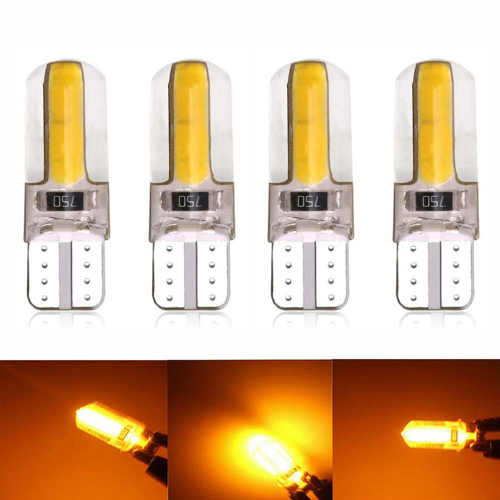 Pair W5W 168 T10 COB 3W LED  Amber Yellow Orange CANBUS ERROR Wedges Bulb 