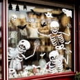 thumbnail image 1 of 4pcs Halloween Skeleton Window Clings - Spooky PVC Stickers for Glass & Walls, Perfect for Haunted House Parties & Home Decor, 1 of 5