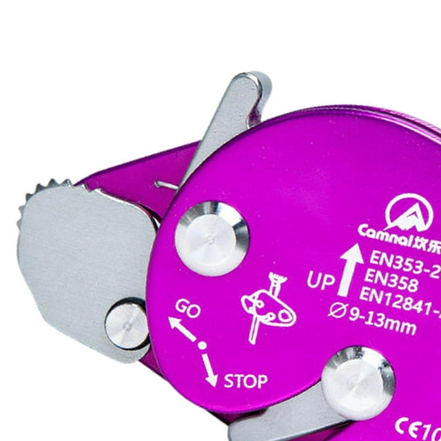 Langgg Safety Arborist Rope Grab Rock Tree Climbing Stop Climbing Fall Arrester Descender Pulley Device Purple