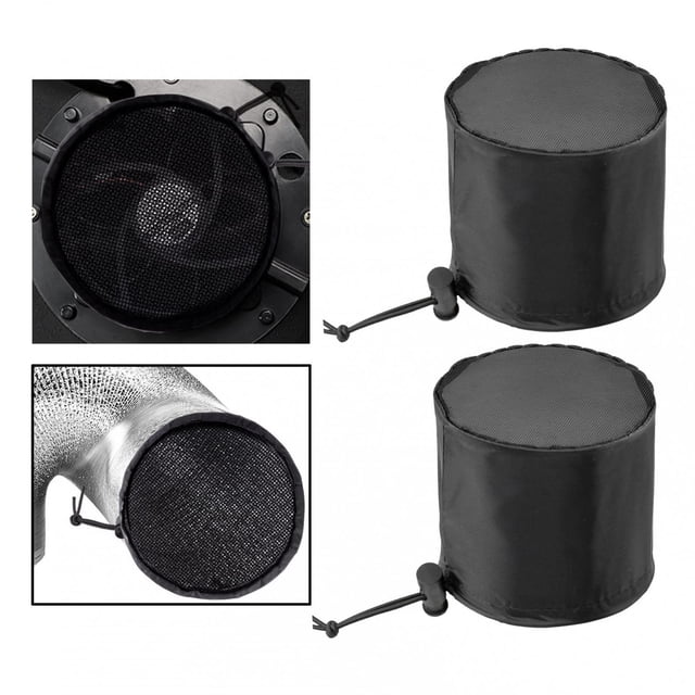 2 piezas de cubierta de ventilación para tiendas accesorios de banda elástica, a prueba de polvo, filtro de , 6 pulgadas negro Macarena Cubierta de ventilación de tienda