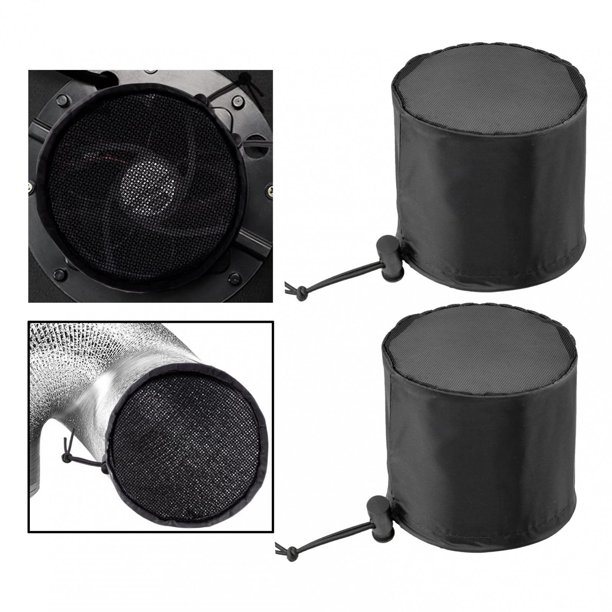 2 piezas de cubierta de ventilación para tiendas accesorios de banda elástica, a prueba de polvo, filtro de , 6 pulgadas negro Macarena Cubierta de ventilación de tienda