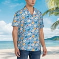thumbnail image 5 of Xecao Cute Chickens and Flowers print Hawaiian shirt - a stylish short-sleeve button-down for men, perfect for casual beach and tropical outings., 5 of 9