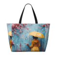 thumbnail image 2 of Fuzoiu Woman Under Blossoming Tree Print Waterproof Beach Tote Bag for Women Girls with Zipper,Sandproof Pool Swim Bag,Large Capacity Beach Travel Bag for Pool Swim Travel Everyday, 2 of 7