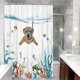 thumbnail image 3 of Juego de cortinas de ducha resistentes al moho, 180 x 180 cm (71 x 71 pulgadas), 3D HD, hojas verdes naturales, cortinas de baño de poliéster lavables con 12 ganchos, 3 of 5