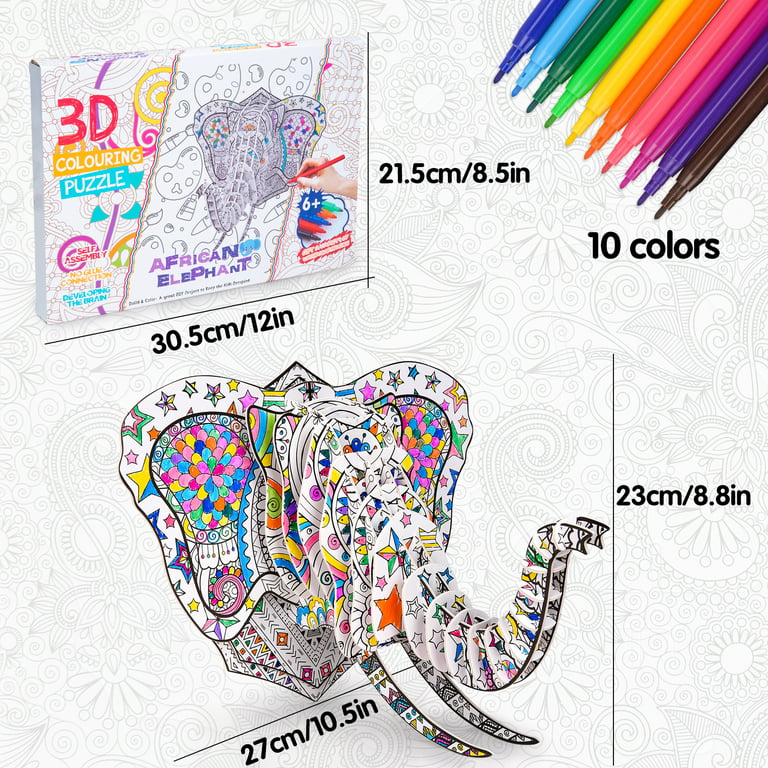 Dream Fun Coloring Kit for Girl Age 5 6 7 8 9, Art and Craft 3D