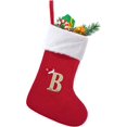 thumbnail image 1 of Medias navideñas, medias de punto personalizadas de tamaño mediano con letras, calcetines de Papá Noel rojos para colgar en la chimenea como decoración navideña, regalo de Navidad, 1 of 4