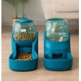 thumbnail image 3 of Dispensador de croquetas y agua, dispensador de agua (3,8 L) y comida (1,5 kg) para perros y gatos, plástico, dispensador de agua para mascotas, comedero para mascotas (comedero, verde) Ormromra ZYY-2453, 3 of 4